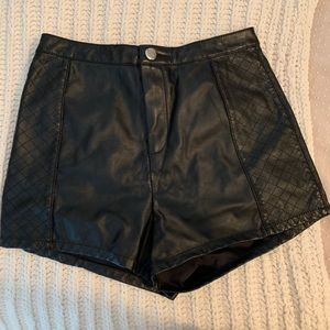 Faux leather shorts